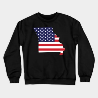 Missouri State Shape Flag Background Crewneck Sweatshirt